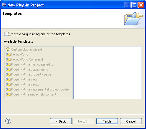 Assistant de création de projet de plug-in : templates