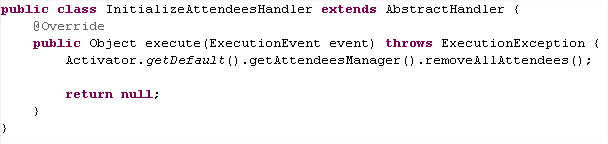 Code Java de la classe InitializeAttendeesHandler